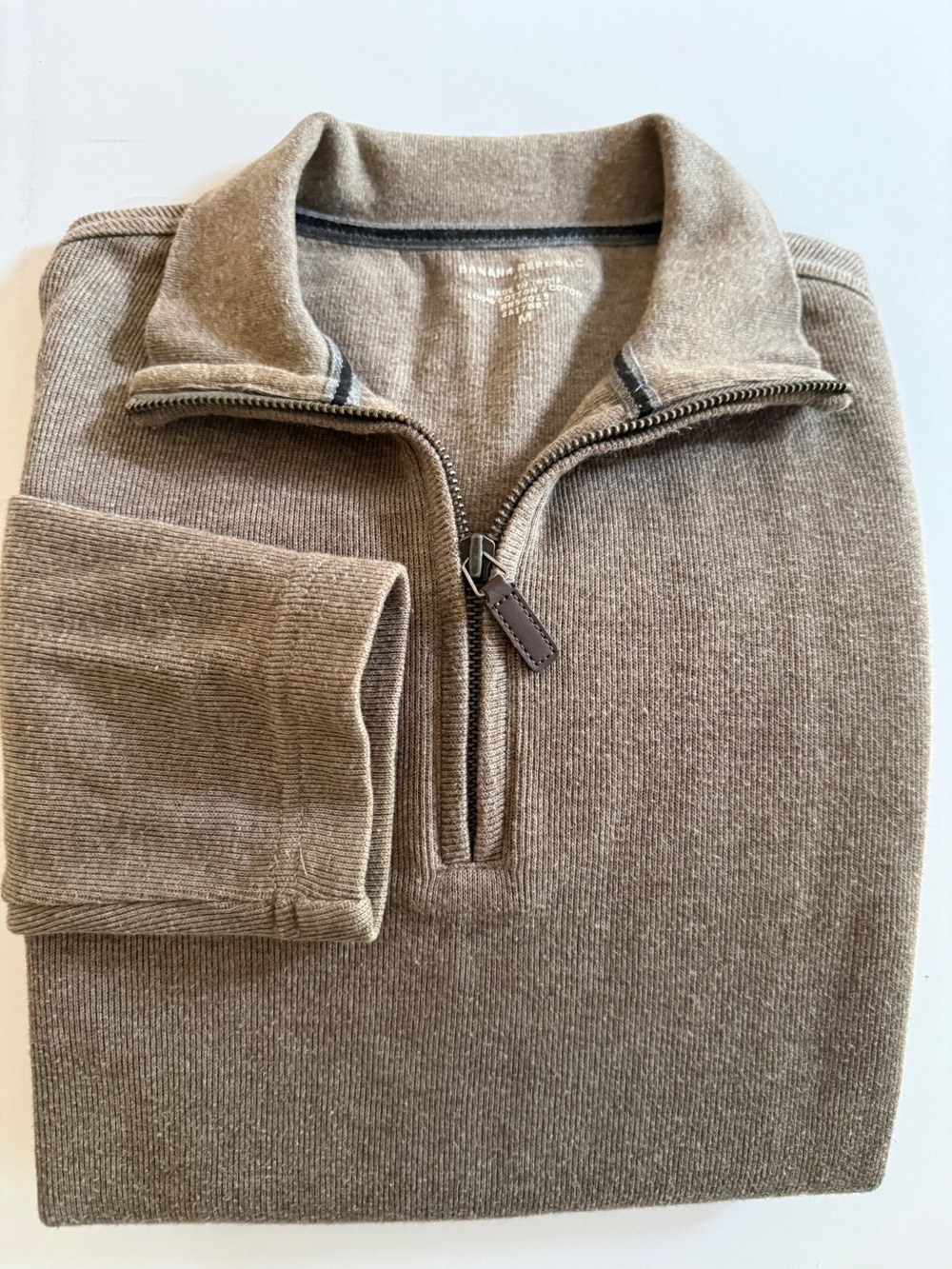 Banana Republic 100% Cotton Quarter-Zip Sweater | Men’s Medium | Elbow Patches - Picture 8 of 9